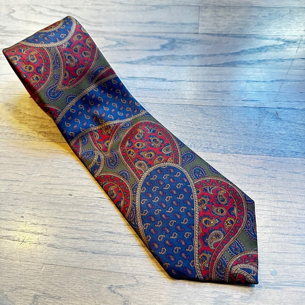 Vintage Bullock & Jones Silk Necktie Paisley Made‎ in England